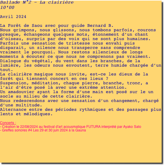Ballade N°2 - La clairière